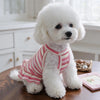 Red & White Striped Ruffle Hem Dog Dress for Small Breeds
