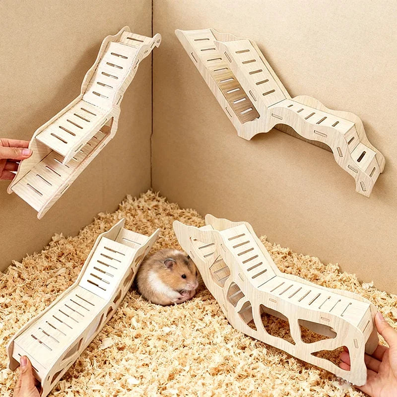 Hamster Wooden Hideout Cave with Peekaboo Design