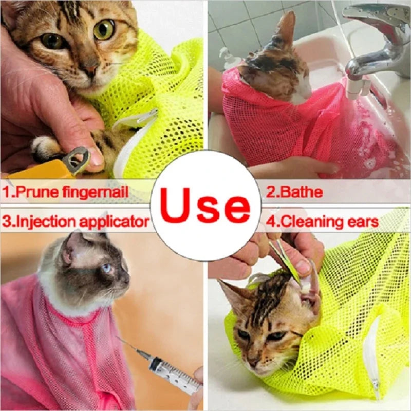 Sac de bain en maille ajustable pour animaux