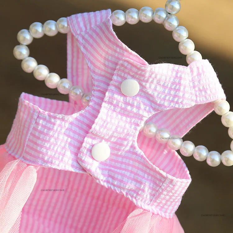Vestido de Encaje a Rayas para Gatos y Perros
