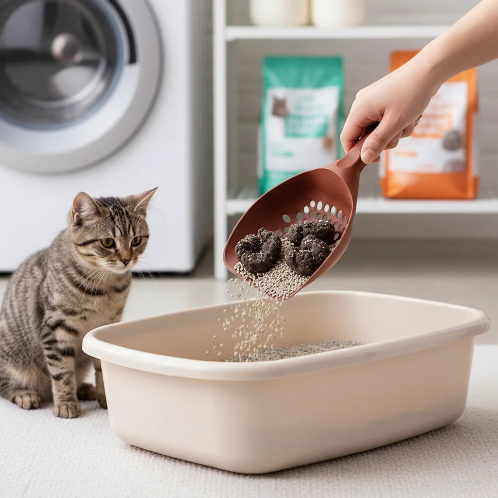 Long-Handle Cat Litter Scoop with Deep Shovel