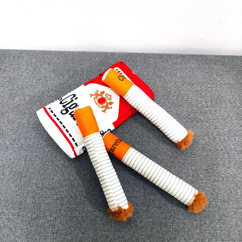 Quietschender Plüsch-Hundespielzeug in Zigarrenform
