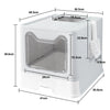 Foldable Cat Litter Box with Front Entry, Top Exit, and Drawer Tray