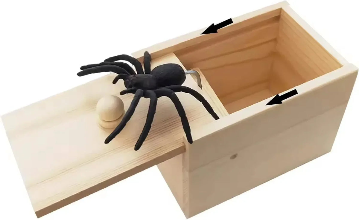 Wooden Spider Surprise Prank Box Set