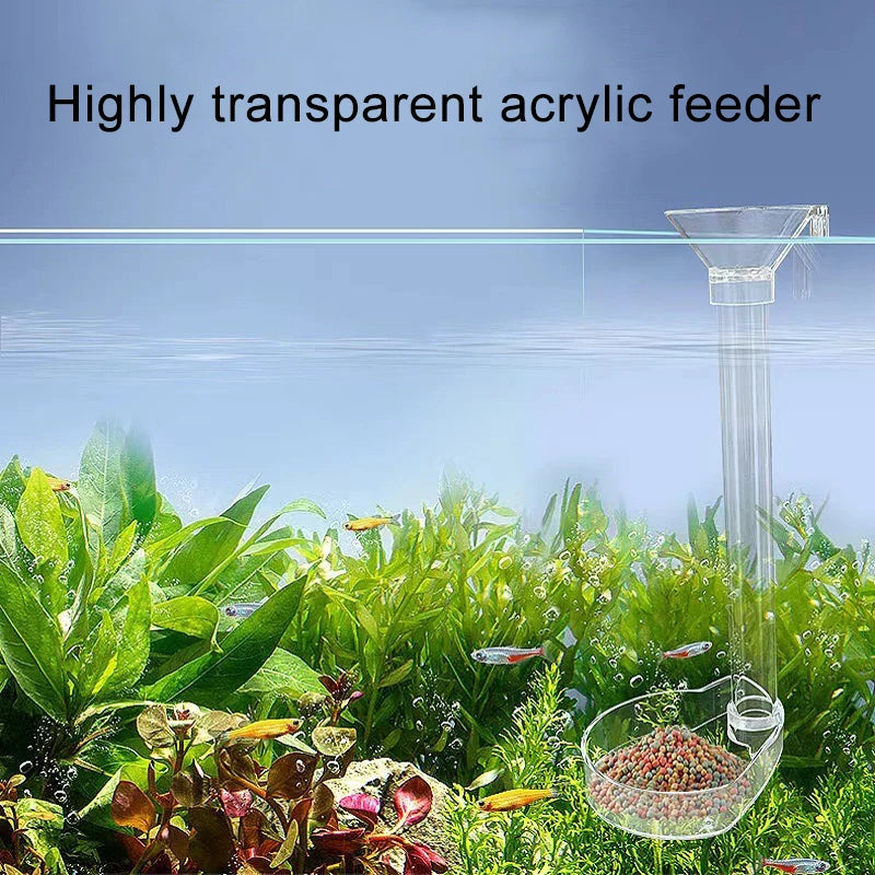 Acrylic Aquarium Fish Feeder with Transparent Tube