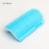 Light blue silicone massage brush for hair removal with a curved handle