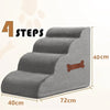 Graue Haustiertreppe und Rampen mit vier Stufen, maßen 40x72 cm.