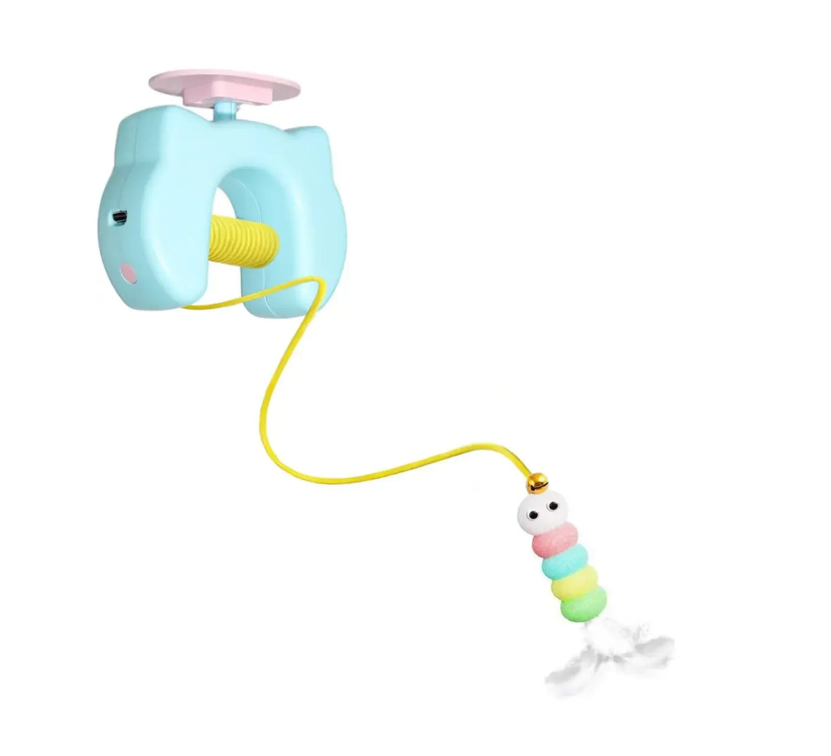 Smart Hanging Cat Toy with Feathers and Twin Ropes