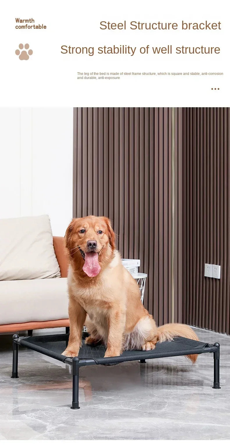 Foldable Elevated Pet Bed with Removable Washable Cover