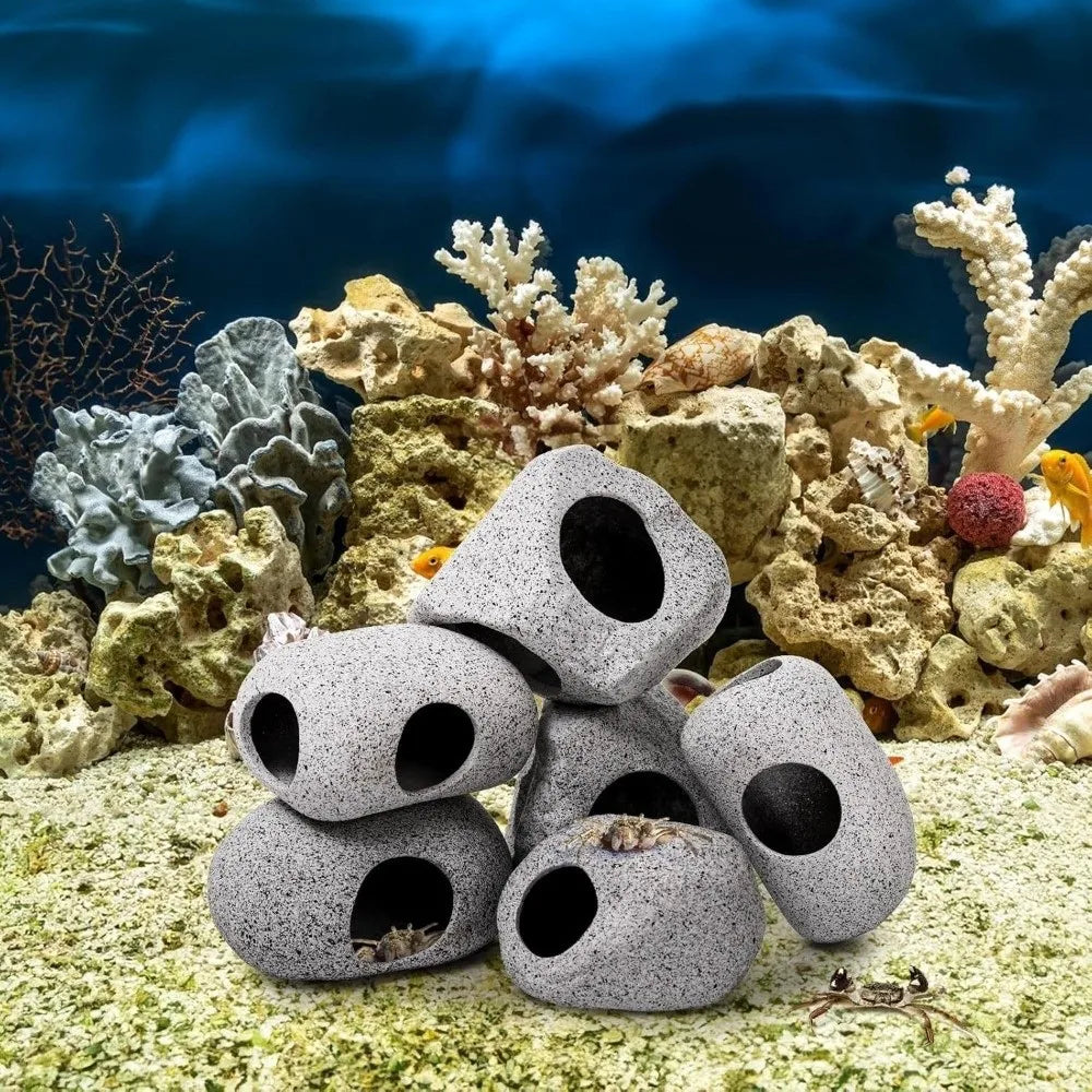 Purple Sand Aquarium Cave Hideaway with Natural Rock Finish