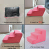 Process showing a pet safety ladder for dogs and cats recovering its shape after vacuum compression packing.