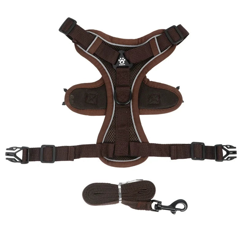 Adjustable No-Pull Dog Harness with Reflective Leash Set