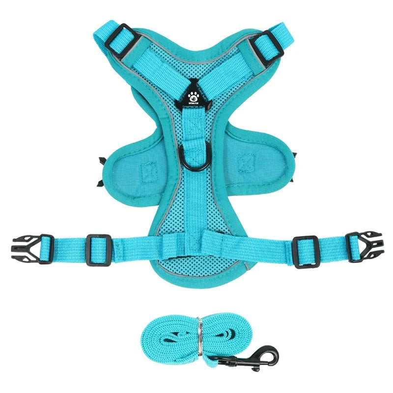 Adjustable No-Pull Dog Harness with Reflective Leash Set