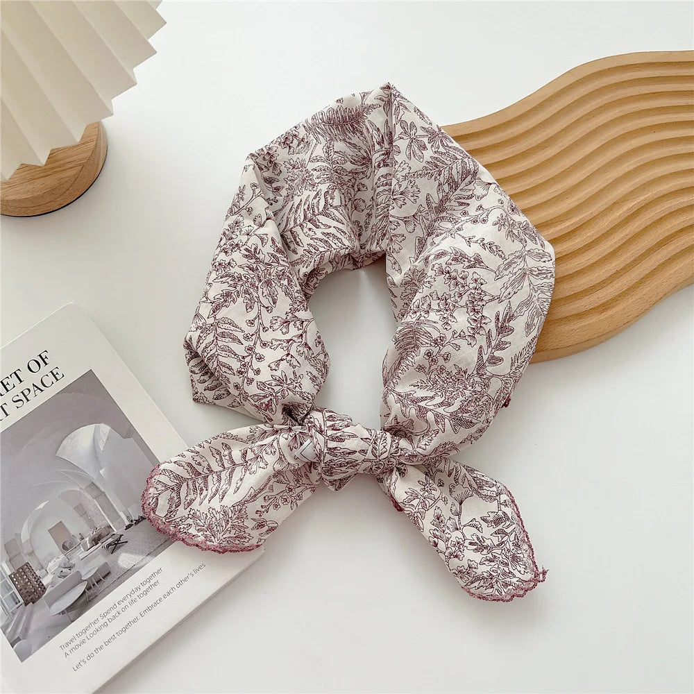 Square Cotton Scarf for Women – Versatile Neck & Hair Accessory