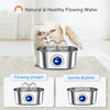 Fuente de Agua para Gatos de Acero Inoxidable con Luz LED