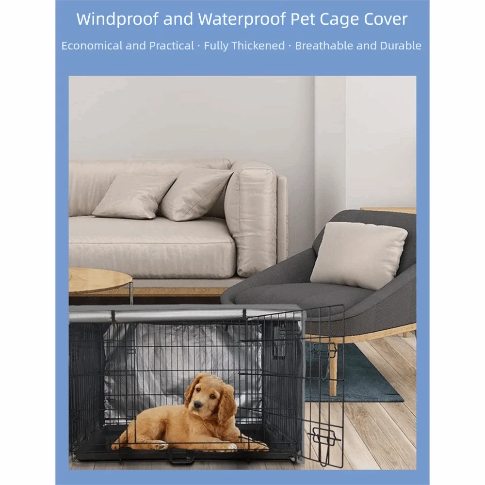 All-Season Waterproof Dog Crate Cover with Mesh Ventilation