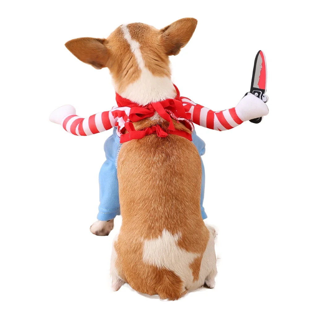 Funny Knife-Holding Pet Costume for Small & Medium Dogs