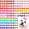 Pet Hair Bows with Rubber Bands - Assorted Styles for Small Dogs and Cats