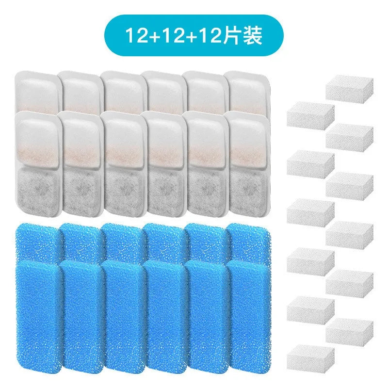 Cat Water Fountain Filter Replacement Set with Sponges