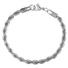Silver Cuban link bracelet featuring rhinestone pavé stones and a clasp.