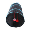 Tunnel pliable pour animaux avec balles suspendues