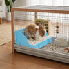 Corner Rabbit Litter Box with Removable Tray and Grid