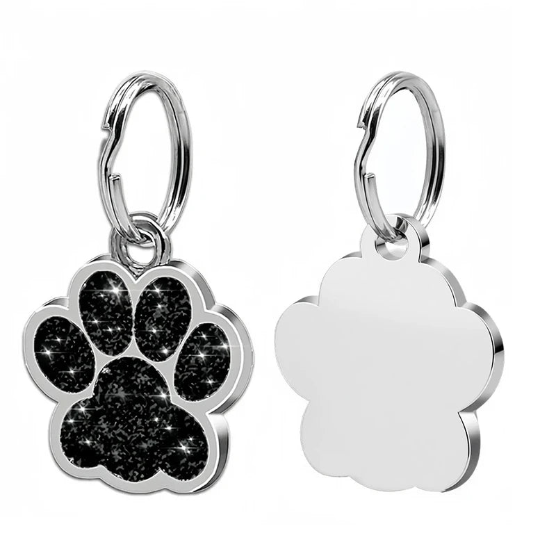 Personalized Engraved Pet ID Tag with Glitter Finish