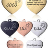 Personalized Pet ID Tag for Collar - Engraved Heart Tag