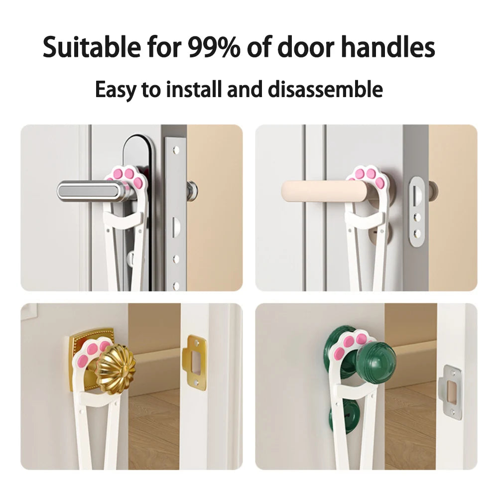 No-Drill Adjustable Cat Door Latch with Stabilizer