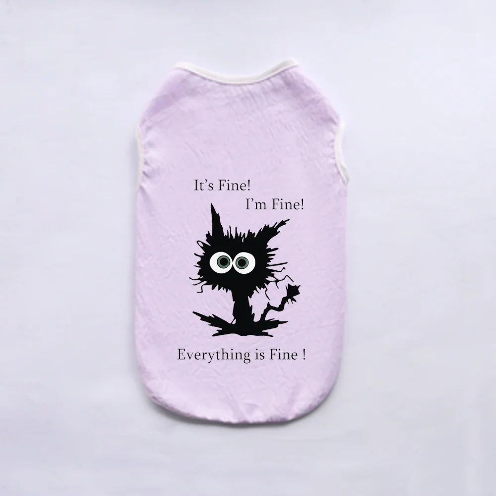 Breathable Summer Pet Vest with Fun Print – Sleeveless Casual Shirt for Small Dogs & Cats