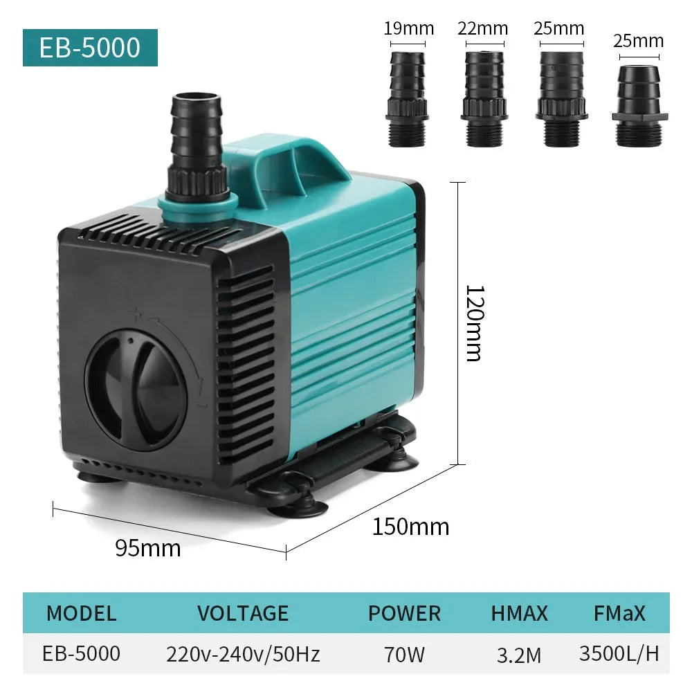 Submersible Aquarium Water Pump with Adjustable Flow