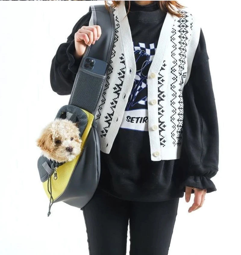 Breathable Mesh Dog Carrier Sling Backpack for Outdoors