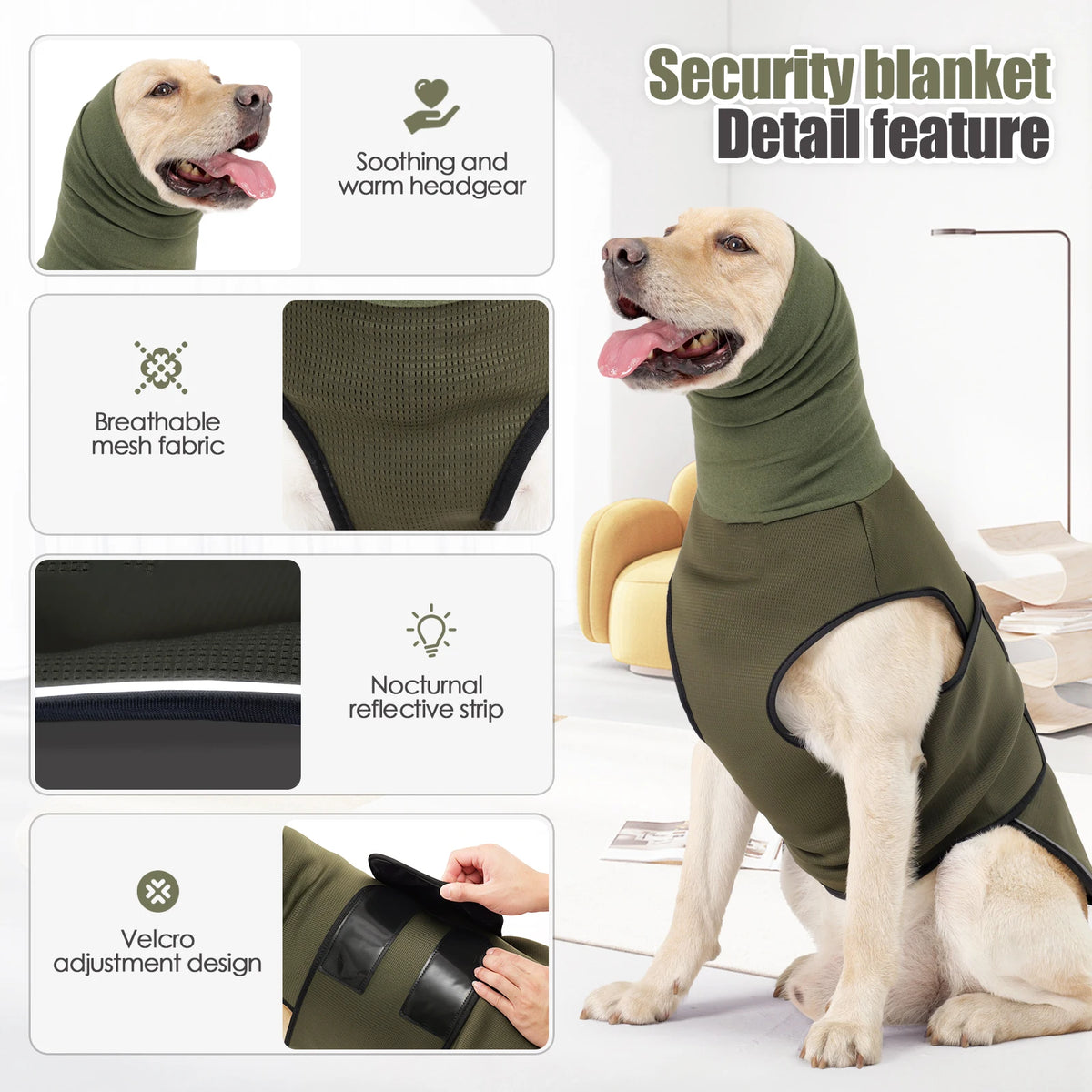 Dog Calming Vest with Neck Warmer