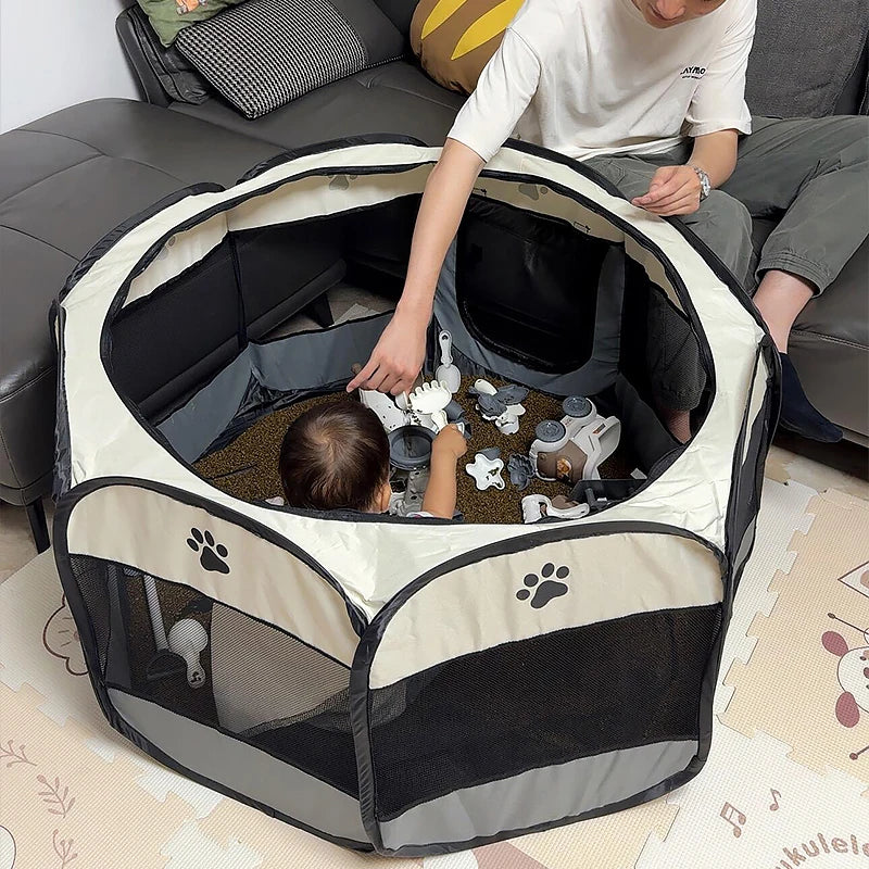 Foldable Octagonal Pet Tent with Mosquito Netting