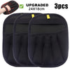 Three black reusable pet grooming gloves are shown flat, measuring 24x18 inches.
