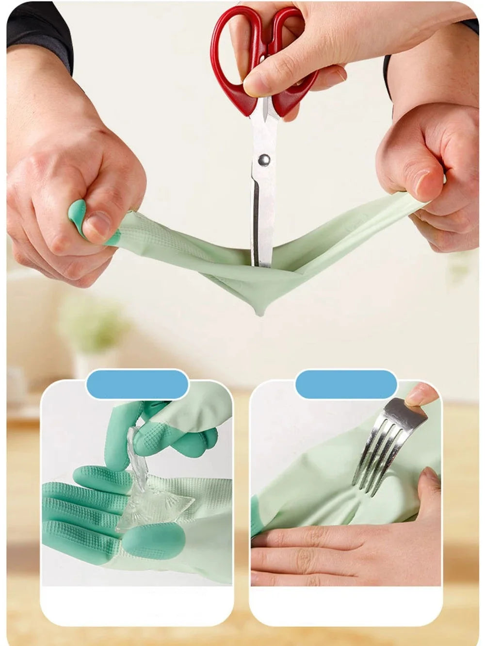 Anti-Slip Silicone Dishwashing Gloves for Household Cleaning