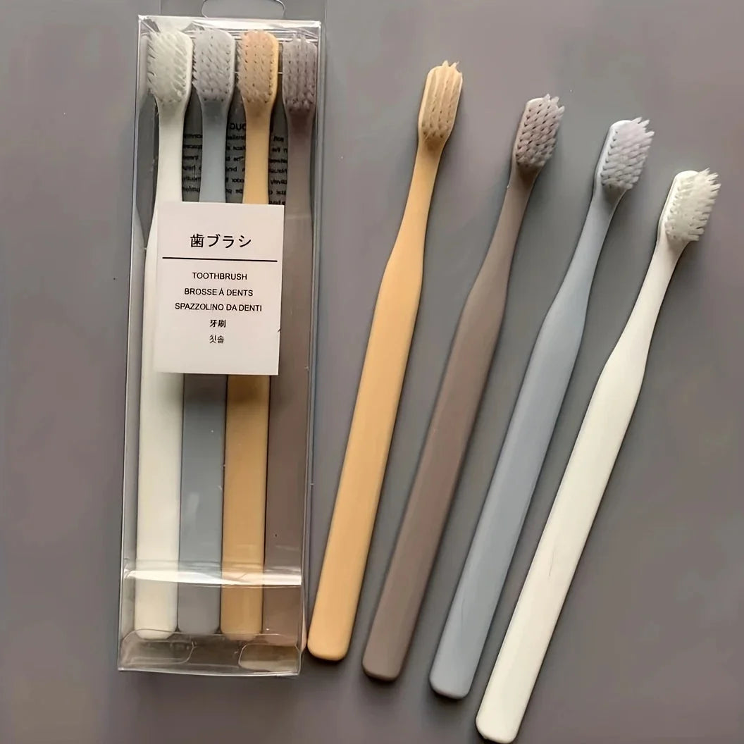 Soft Bristle Travel Toothbrush Set of 4