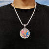 Custom Photo Medallion Pendant Necklace in 18k Gold Finish