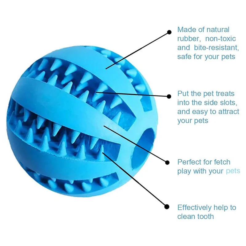 Interactive Rubber Dog Toy Ball with Treat Dispenser