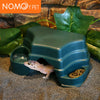 Reptile Hide Cave Decor with 2 Food Bowls