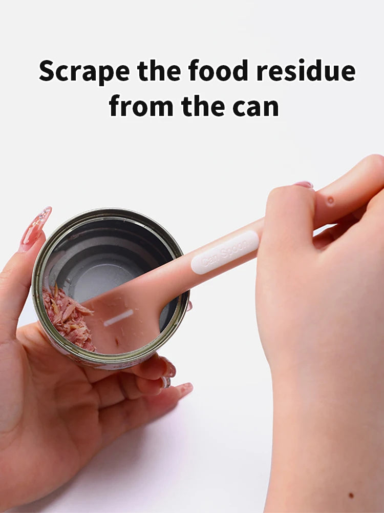 Pet Food Spoon with Lid – Cute Long-Handle Can Scoop for Cats and Dogs
