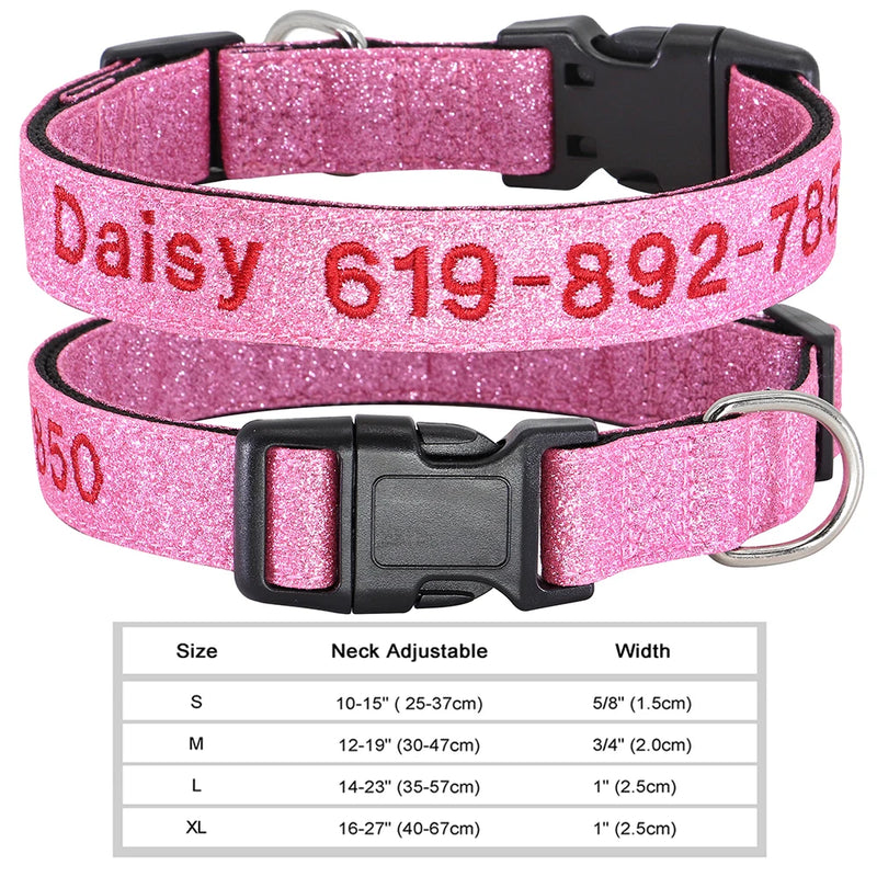 Personalisierte bestickte Nylon-Hundehalsband
