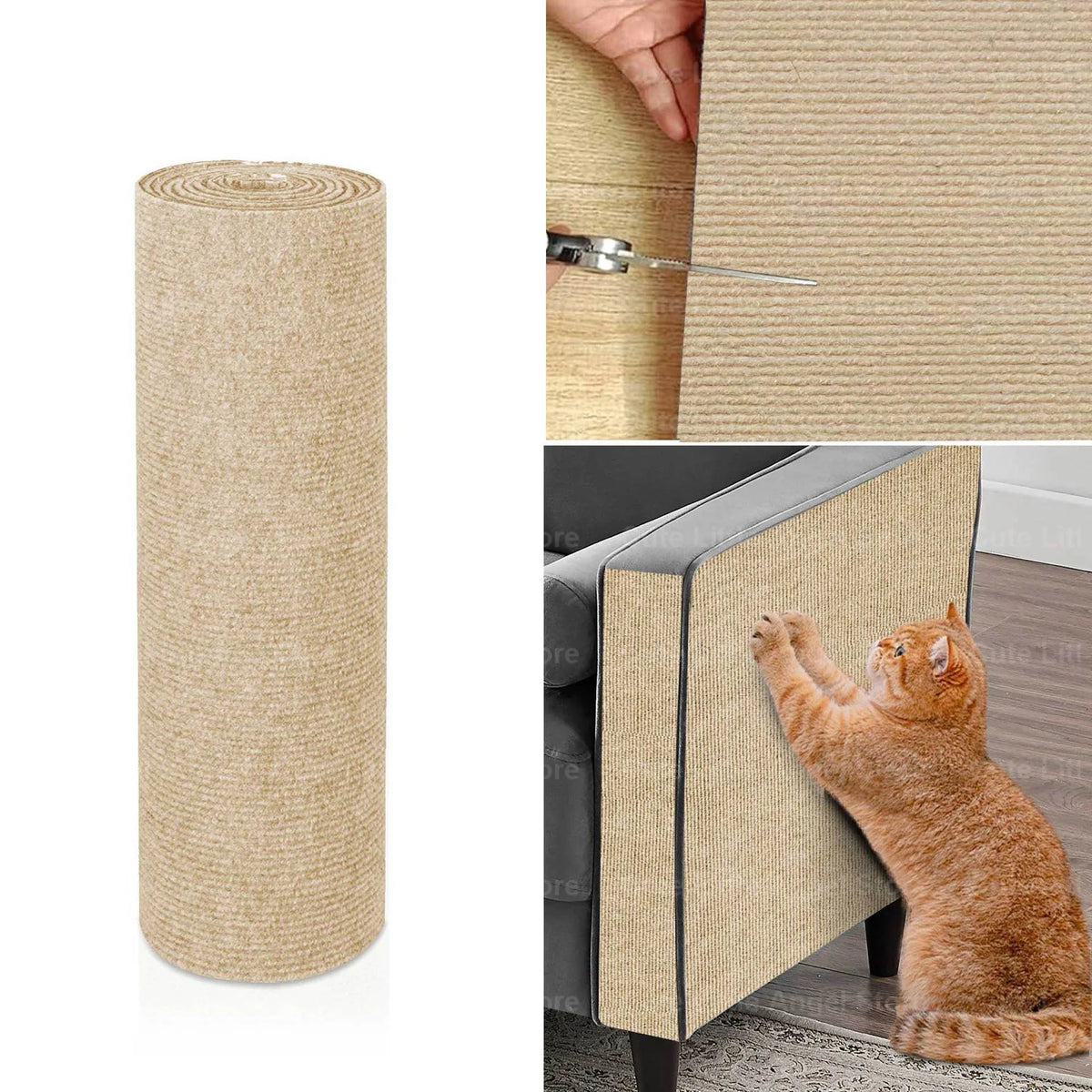 Rouleau de tapis protecteur anti-griffure autocollant pour chat, gros plan et mesure