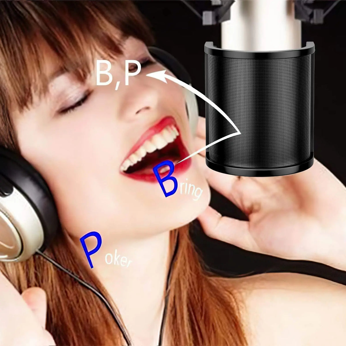 Universal Microphone Pop Filter with Triple-Layer Metal Windscreen