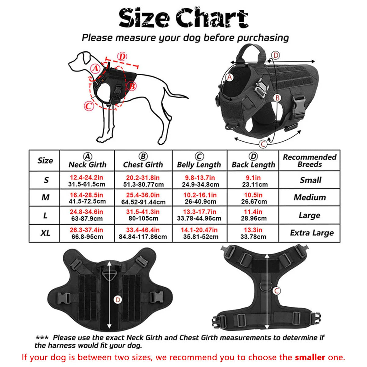 Tactical Dog Harness with MOLLE Pouches and Collar Set