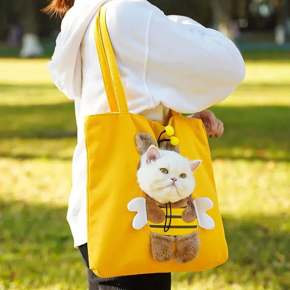 Portable Crossbody Pet Carrier Bag for Cats and Small Dogs