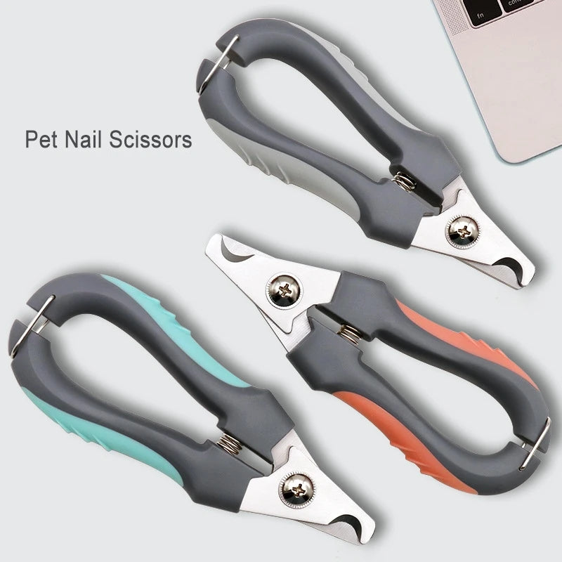 Stainless Steel Pet Nail Clippers with Safety Guard & Built-In File