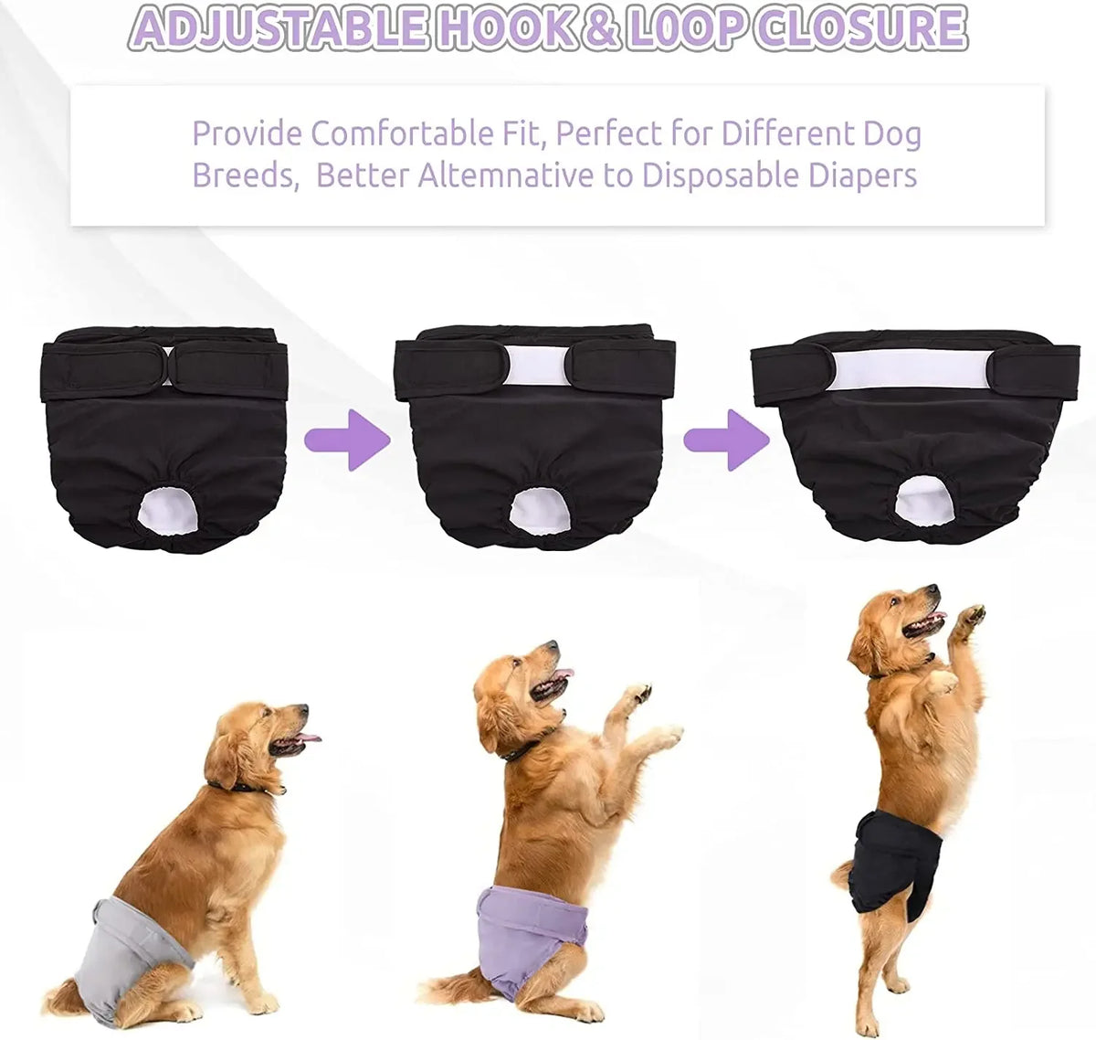 Reusable Female Dog Diapers with Leakproof Protection