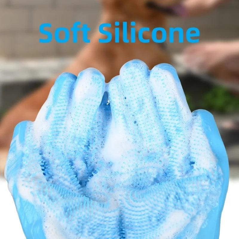 Silicone Pet Grooming Gloves for Dogs and Cats