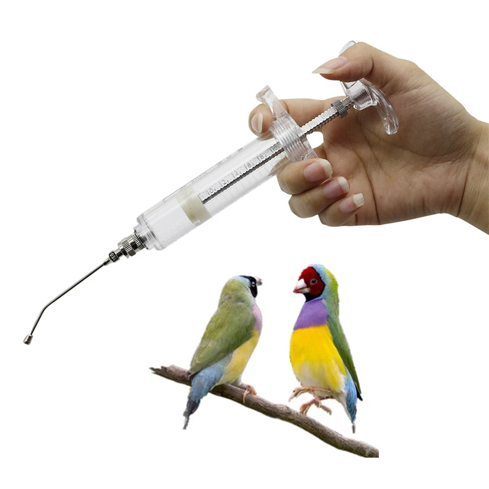 Manual Bird Feeding Syringe with Stainless Steel Elbow Tube